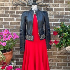 Genuine VERSACE for H&M Leather Studded Jacket size 4